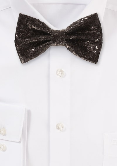 Glitzer-Herrenschleife nachtschwarz