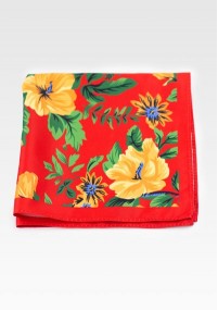 Pochette à fleurs rouge moyen