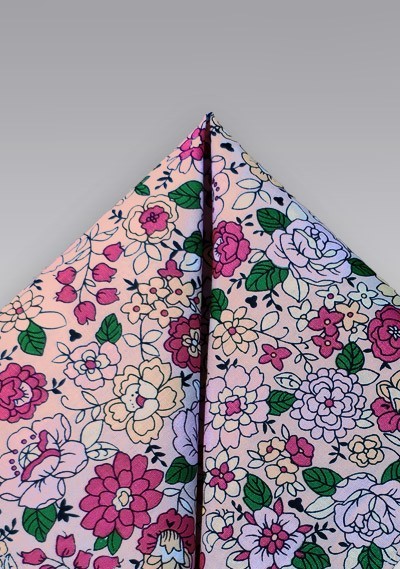 Kavaliertuch Baumwolle Blumenmuster blush-rosa Kavaliertuch Baumwolle Blumenmuster blush-rosa