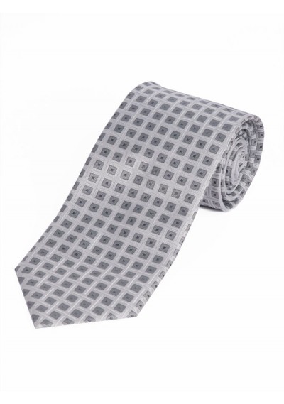 Krawatte silber Viereck-Ornamente Krawatte silber Viereck-Ornamente