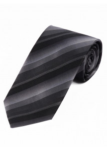 Cravate à rayures argent noir
