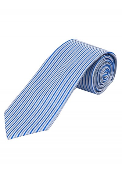 Herrenkrawatte vertikales Streifendessin perlweiß blau Herrenkrawatte vertikales Streifendessin perlweiß blau