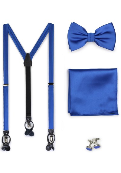 Set: Hosenträger, Herrenschleife, Kavaliertuch und Cufflinks ultramarinblau Set: Hosenträger, Herrenschleife, Kavaliertuch und Cufflinks ultramarinblau