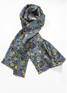 Krawattenschal Blumenmuster dunkelblau