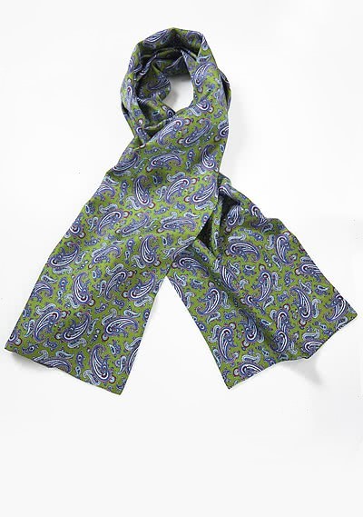 Krawattenschal grün Paisley-Motiv Krawattenschal grün Paisley-Motiv