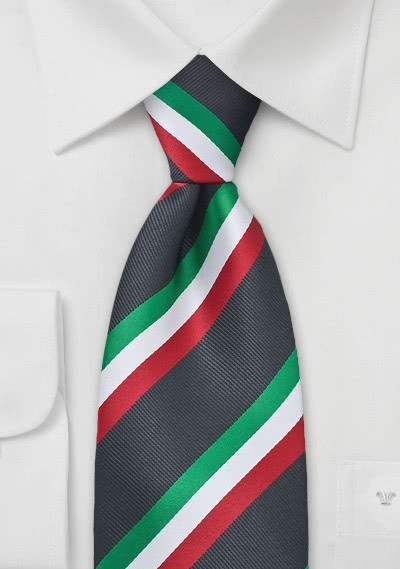 National-Herrenkrawatte Italien in Grün Weiß Rot National-Herrenkrawatte Italien in Grün Weiß Rot