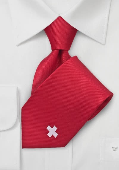 National-Herrenkrawatte Schweiz Rot National-Herrenkrawatte Schweiz Rot