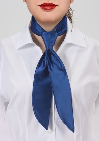 Service-Damenkrawatte blau einfarbig Service-Damenkrawatte blau einfarbig