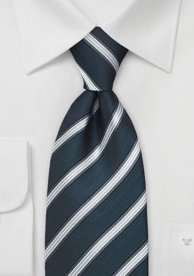 Clip-Krawatte Streifenstruktur Silbergrau Navy Clip-Krawatte Streifenstruktur Silbergrau Navy