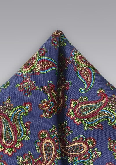 Einstecktuch Paisleys dunkelblau Einstecktuch Paisleys dunkelblau