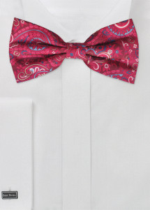 Noeud papillon homme motif paisley rouge...