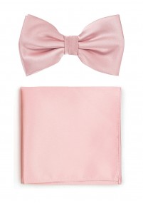 Ensemble nœud papillon et pochette (rose)