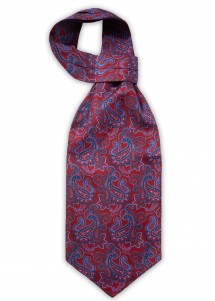 Foulard Ascot Charles Le Jeune Rouge Et Noir - Microfibre, Taille Unique, Neuf Avec étiquettes