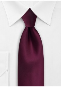 Cravate en satin rouge bordeaux classique XXL