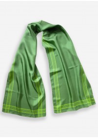 Foulard en soie à rayures vert forêt