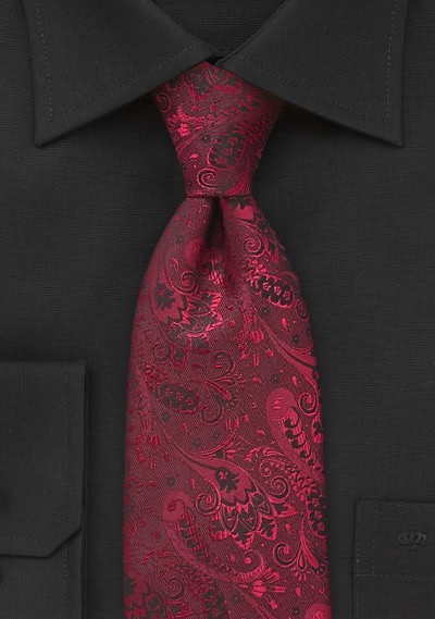 XXL-Krawatte florales Dessin rot XXL-Krawatte florales Dessin rot