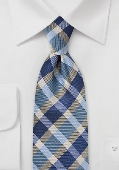 Stylische Krawatte extrovertiertes Karo-Muster hellblau Stylische Krawatte extrovertiertes Karo-Muster hellblau