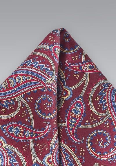 Einstecktuch Paisleymuster dunkelrot Einstecktuch Paisleymuster dunkelrot