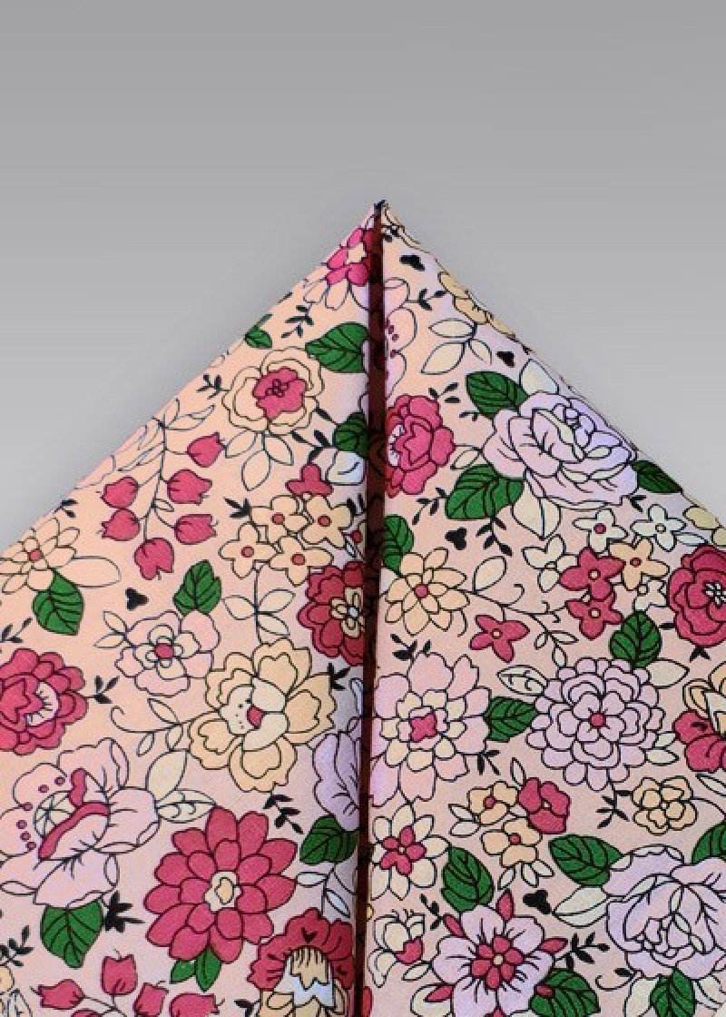 Pochette en coton à fleurs rose pâle