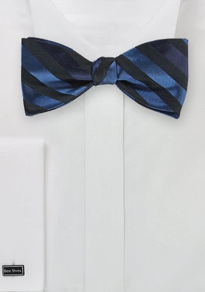 Streifendessin-Herrenschleife schwarz navy Streifendessin-Herrenschleife schwarz navy