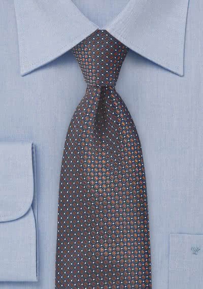 XXL-Krawatte strukturiert braun navyblau XXL-Krawatte strukturiert braun navyblau