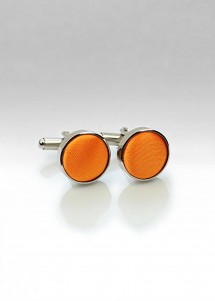 Boutons de manchettes tissu orange