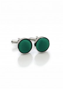 Boutons de manchettes tissu vert foncé