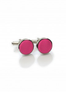 Boutons de manchette tissu magenta