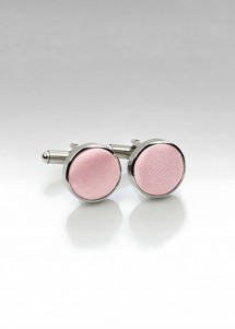 Boutons de manchette tissu rose