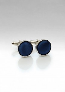Boutons de manchettes tissu bleu foncé