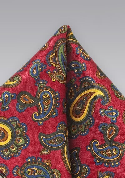 Ziertuch klassisch gearbeitetes Paisleymotiv rot