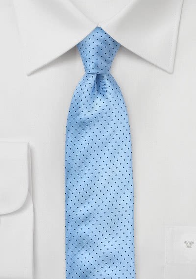 Kravatte schmal Punkt-Pattern hellblau navy Kravatte schmal Punkt-Pattern hellblau navy