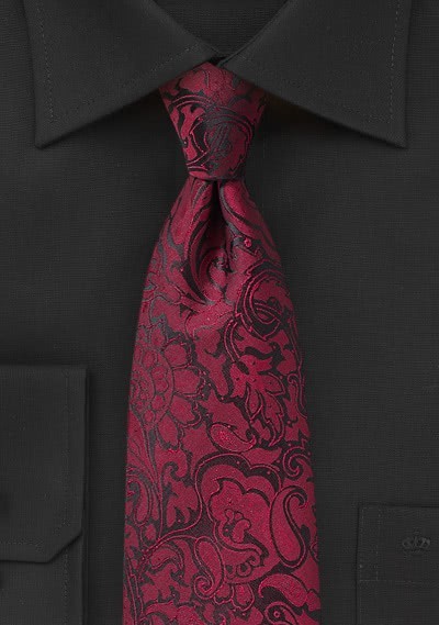 Modische Kravatte im Paisley-Design mittelrot Modische Kravatte im Paisley-Design mittelrot