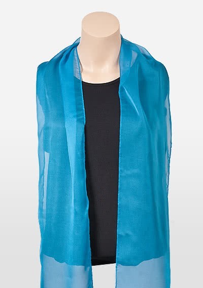 Damenschal Chiffon türkisblau Damenschal Chiffon türkisblau