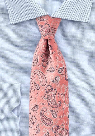 Businesskrawatte Paisleymotiv flamingo schwarz